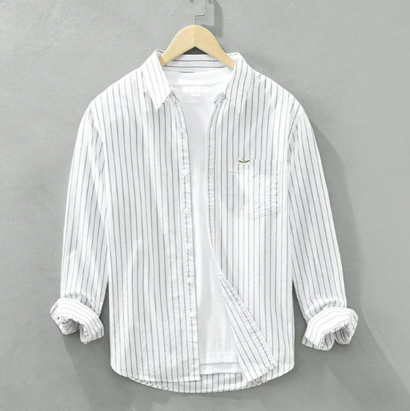 Men’s Breathable Striped Linen Shirt