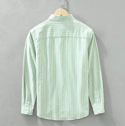 Men’s Breathable Striped Linen Shirt