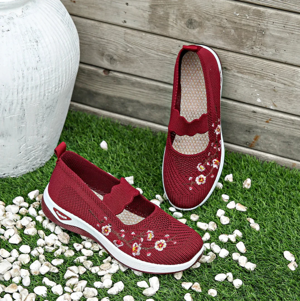 Women’s Floral Embroidered Mesh Trainers