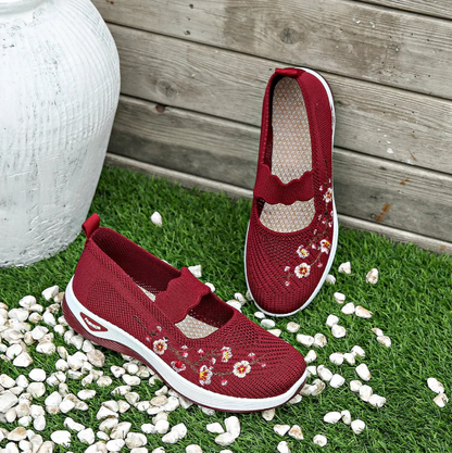 Women’s Floral Embroidered Mesh Trainers