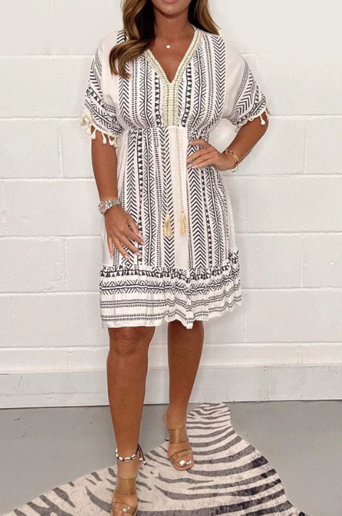 Women’s Casual Printed V-Neck Summer Dress