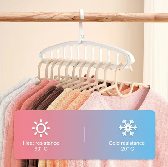Foldable Space-Saving Clothes Hanger with 11 Holes