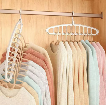 Foldable Space-Saving Clothes Hanger with 11 Holes