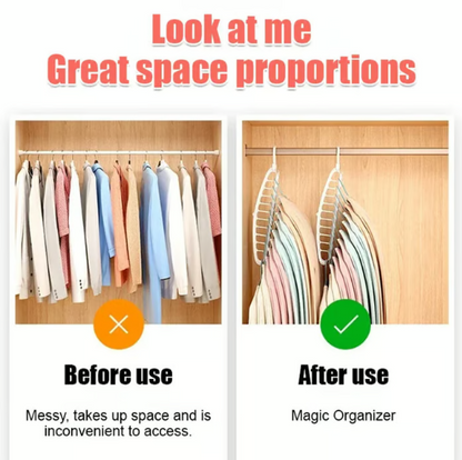 Foldable Space-Saving Clothes Hanger with 11 Holes