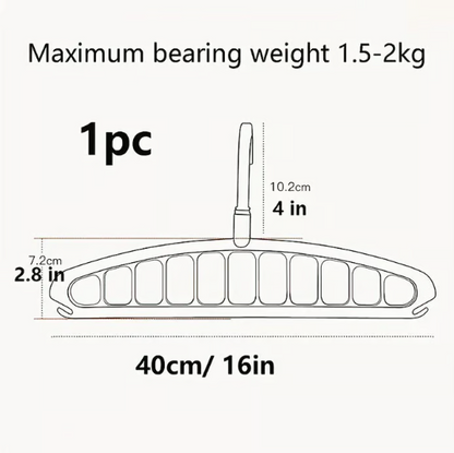 Foldable Space-Saving Clothes Hanger with 11 Holes