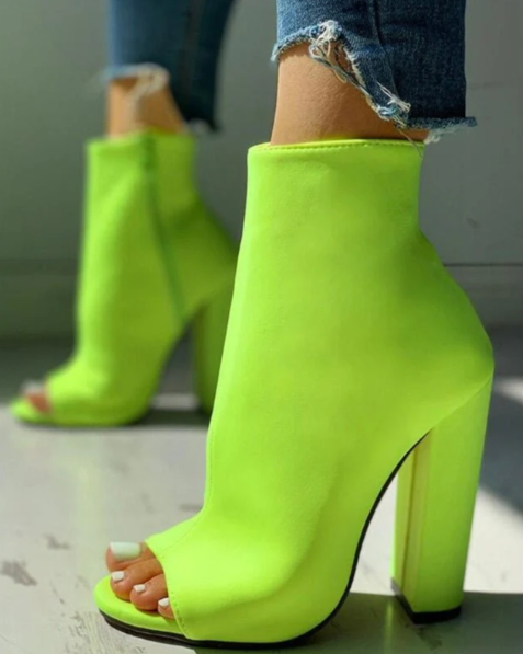 Women’s Peep-Toe Block Heel Ankle Boots