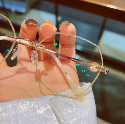 Women’s Rimless Glitter Anti-Blue Light Reading Glasses