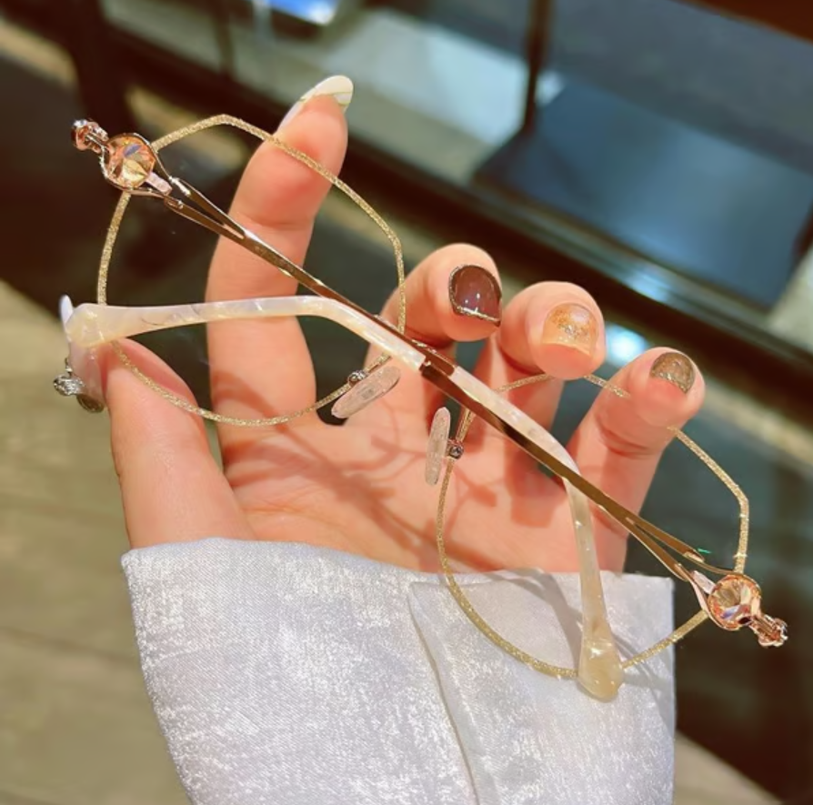 Women’s Rimless Glitter Anti-Blue Light Reading Glasses