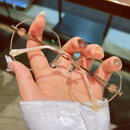 Women’s Rimless Glitter Anti-Blue Light Reading Glasses