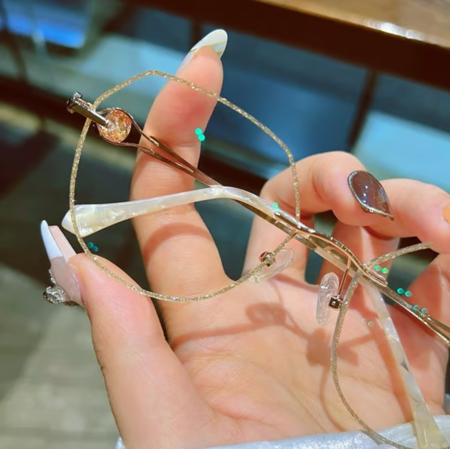 Women’s Rimless Glitter Anti-Blue Light Reading Glasses