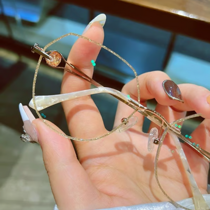 Women’s Rimless Glitter Anti-Blue Light Reading Glasses