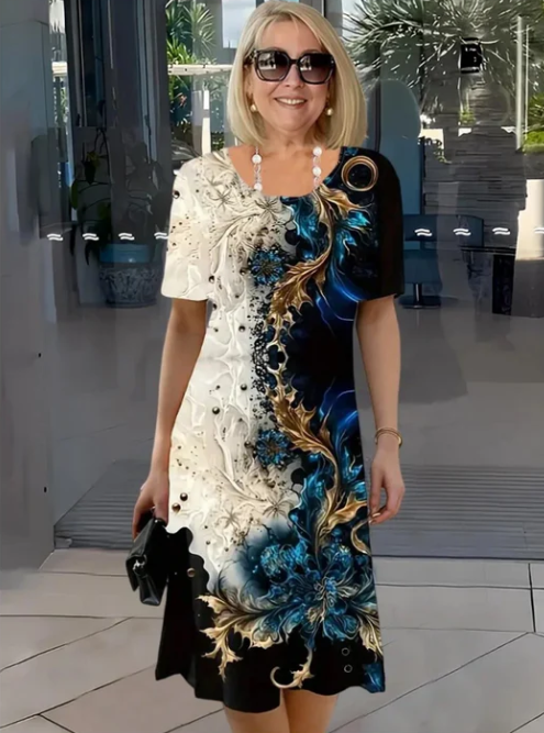 Women’s 3D Floral Textured Lightweight Summer Dress