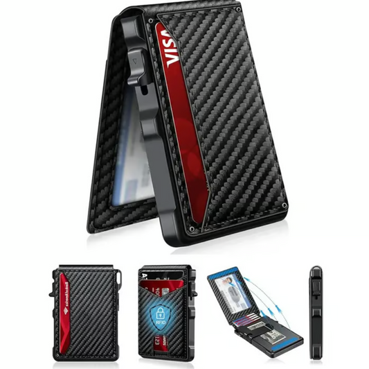 Men’s Aluminium Pop-Up RFID Blocking Slim Bifold Wallet