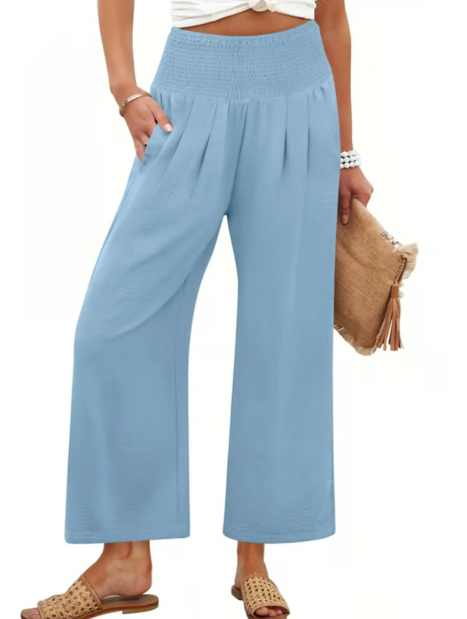 Women’s Elowen Smocked Wide-Leg Palazzo Trousers