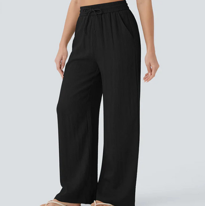 Women’s Relaxed Drawstring Linen Trousers | Everyday Comfort
