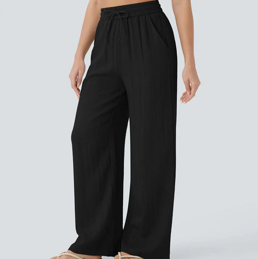 Women’s Relaxed Drawstring Linen Trousers | Everyday Comfort
