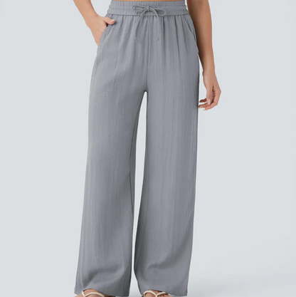 Women’s Relaxed Drawstring Linen Trousers | Everyday Comfort