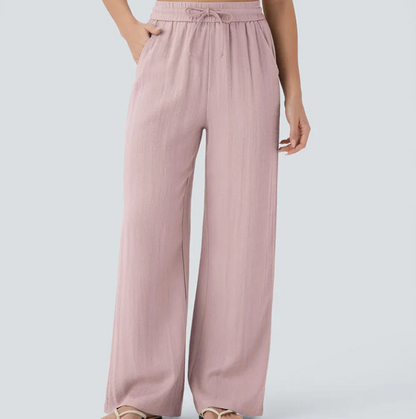 Women’s Relaxed Drawstring Linen Trousers | Everyday Comfort