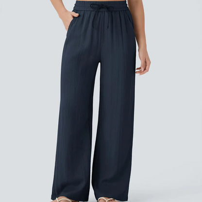 Women’s Relaxed Drawstring Linen Trousers | Everyday Comfort