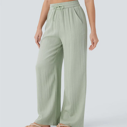Women’s Relaxed Drawstring Linen Trousers | Everyday Comfort