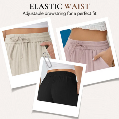 Women’s Relaxed Drawstring Linen Trousers | Everyday Comfort