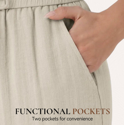 Women’s Relaxed Drawstring Linen Trousers | Everyday Comfort