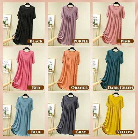 Women’s Modal Short Sleeve Loose Pajama Dress
