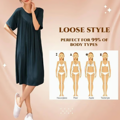 Women’s Modal Short Sleeve Loose Pajama Dress