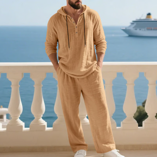 Men's Hooded Casual Loose Top & Trousers 2-Piece Set