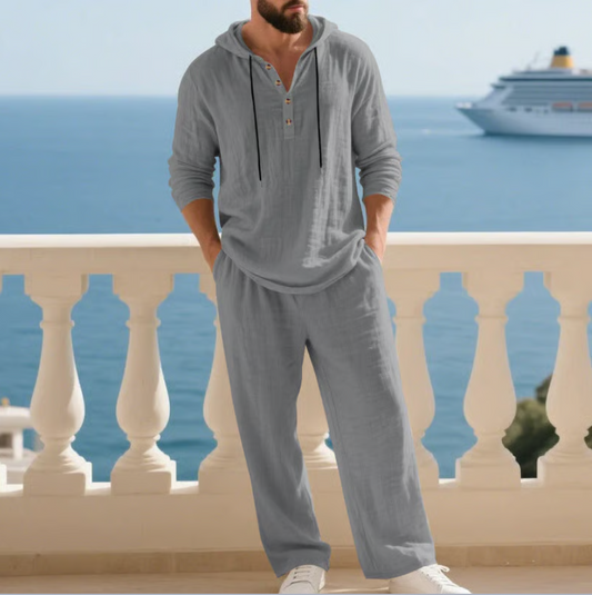 Men's Hooded Casual Loose Top & Trousers 2-Piece Set