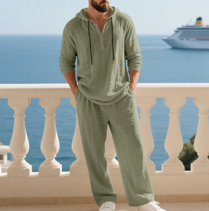Men's Hooded Casual Loose Top & Trousers 2-Piece Set