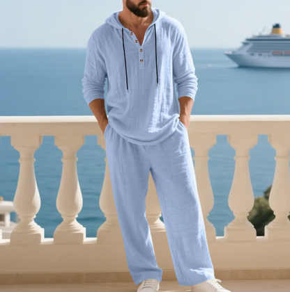 Men's Hooded Casual Loose Top & Trousers 2-Piece Set