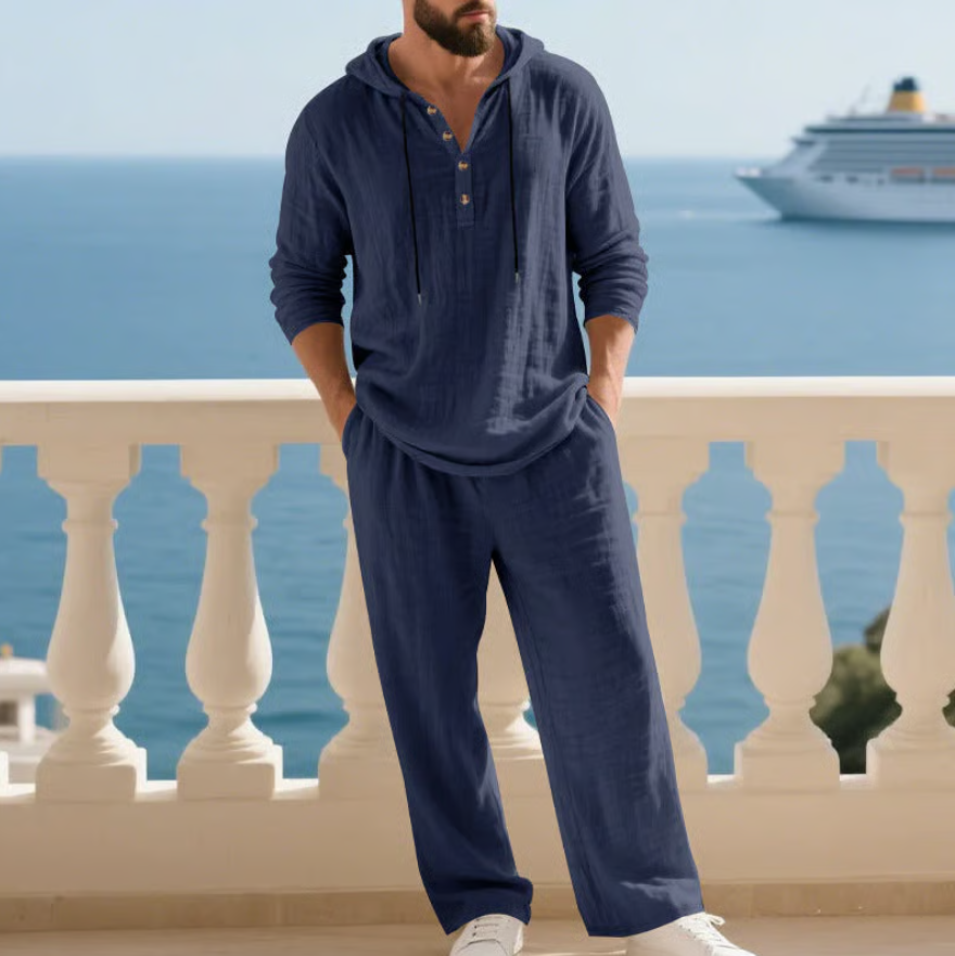 Men's Hooded Casual Loose Top & Trousers 2-Piece Set