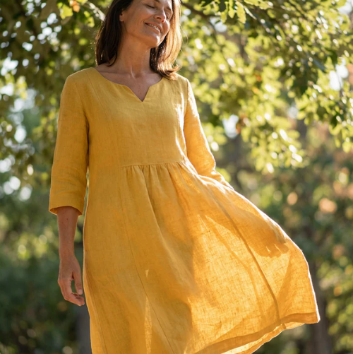 Women’s Relaxed V-Neck Pocket Midi Dress