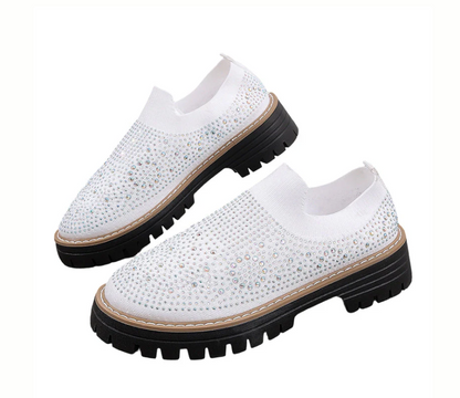 Rhinestone Sparkle Slip On Loafers