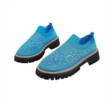 Rhinestone Sparkle Slip On Loafers