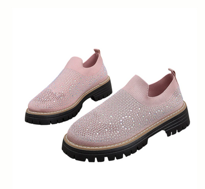 Rhinestone Sparkle Slip On Loafers