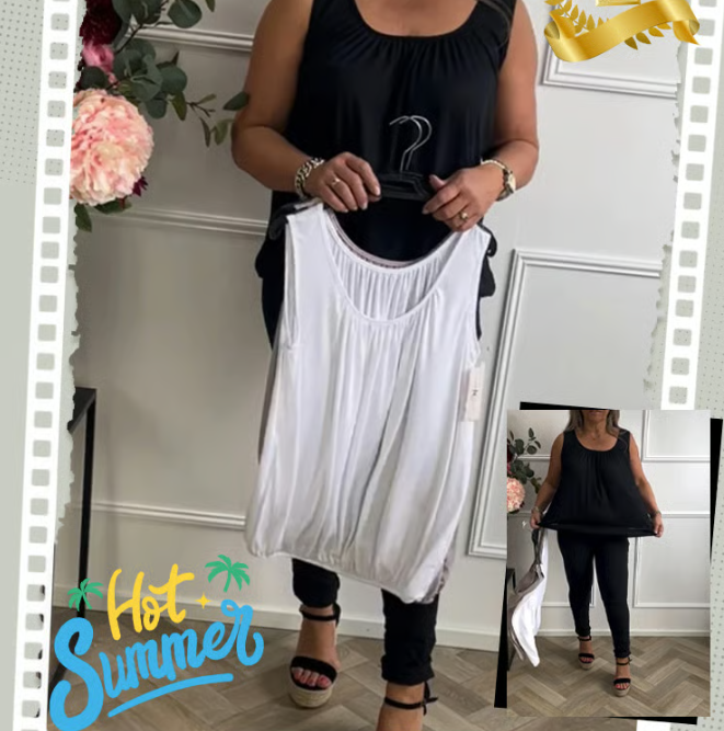 Women’s Tummy-Control Flowy Sleeveless Top with Hidden Support