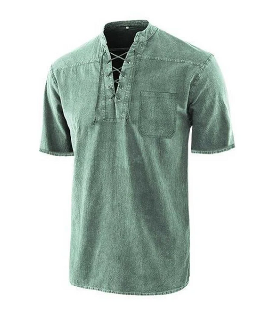 Men’s Vintage Lace Detail Summer Casual T-Shirt