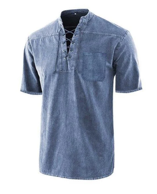 Men’s Vintage Lace Detail Summer Casual T-Shirt