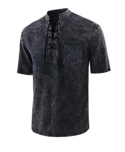 Men’s Vintage Lace Detail Summer Casual T-Shirt