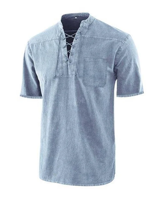Men’s Vintage Lace Detail Summer Casual T-Shirt