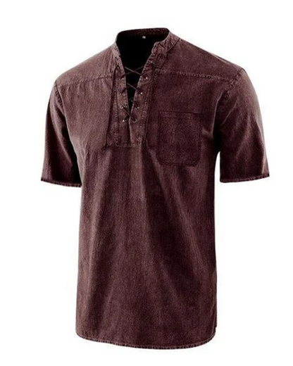 Men’s Vintage Lace Detail Summer Casual T-Shirt
