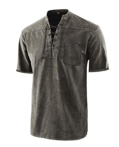 Men’s Vintage Lace Detail Summer Casual T-Shirt