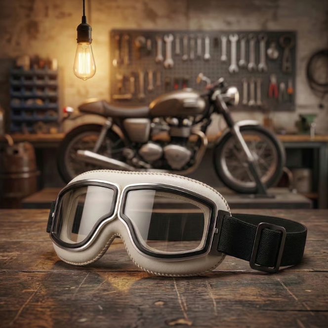 Vintage Motorcycle OTG Riding Goggles
