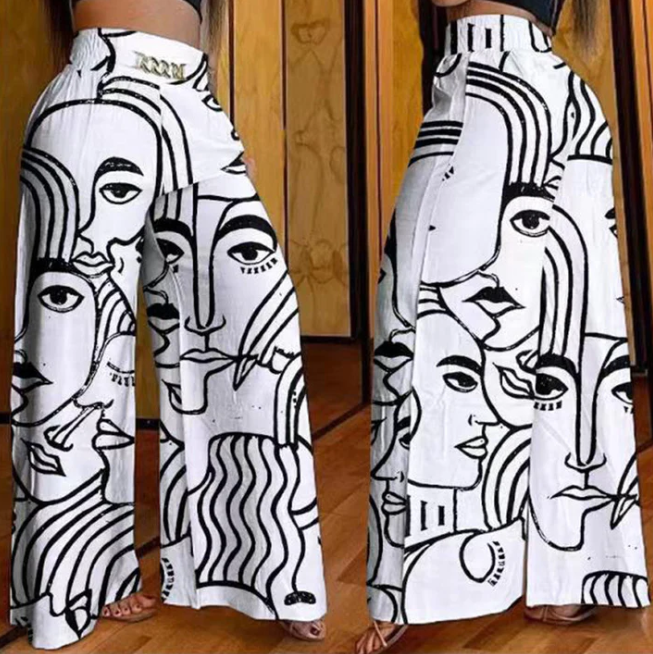 Women’s High-Waist Wide-Leg Trousers with Belt Detail