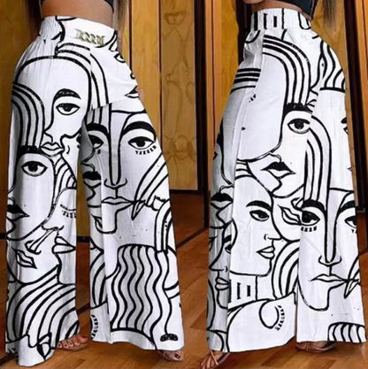 Women’s High-Waist Wide-Leg Trousers with Belt Detail