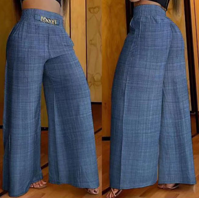 Women’s High-Waist Wide-Leg Trousers with Belt Detail