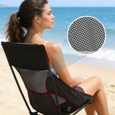 Portable Folding Camping Chair with Lumbar Support & Stable Frame