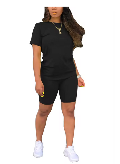 Women’s Casual T-Shirt and Shorts Two-Piece Set
